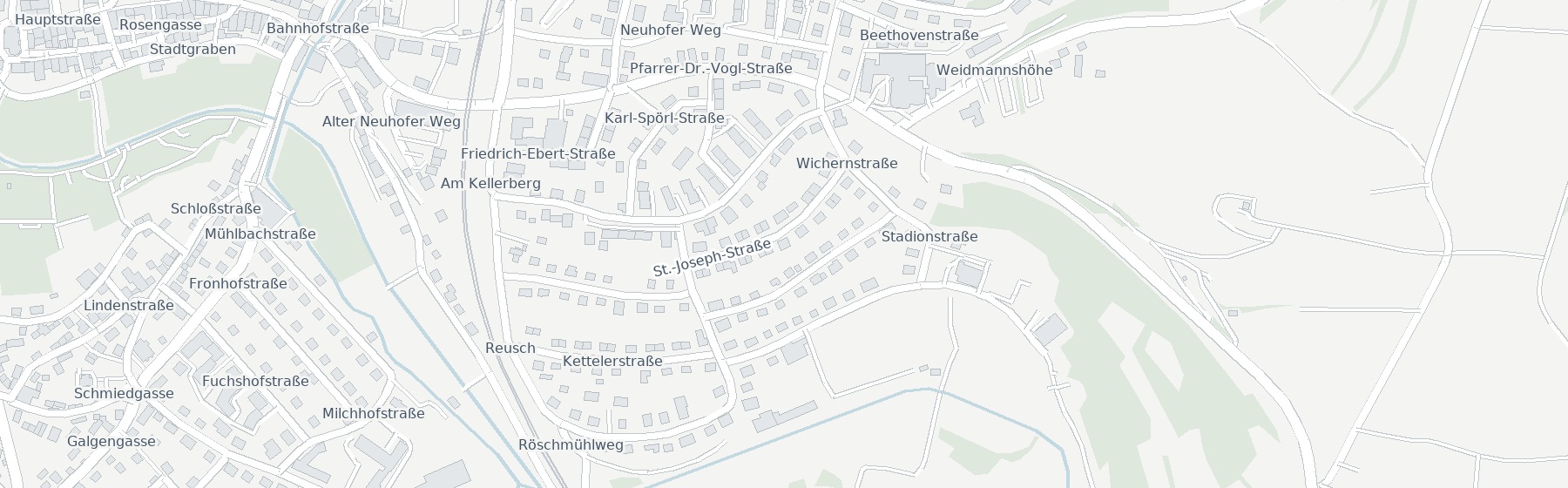 OpenStreetMap-Kartenausschnitt rund um die St.-Joseph-Straße 18 in Pegnitz